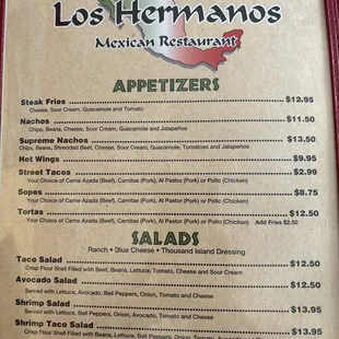 menu