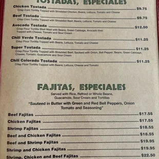 menu