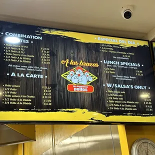 the menu