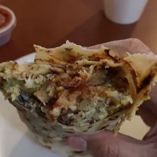 Green Chili &amp; Bacon Egg Burrito