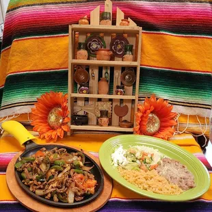 a mexican meal on a table