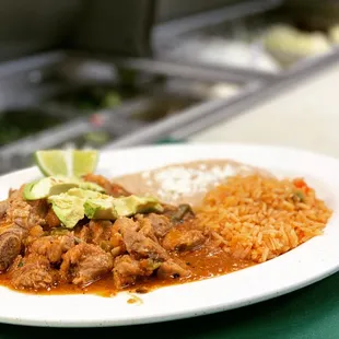 a plate of mexican food