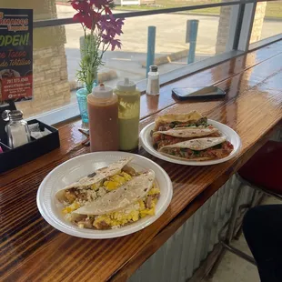 Egg Tacos and Potatoes Breakfast and Thinga Taco with pico