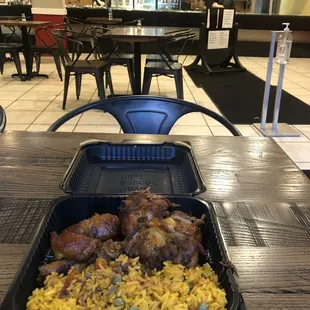 a tray of food on a table