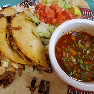 a plate of mexican food