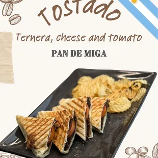 Tostado ternera cheese and tomato