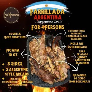 Parrillada Argentina for 4 persons.