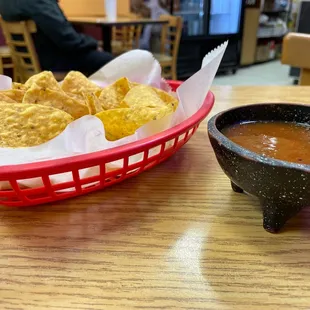 Chips And Salsa. Spicy salsa.