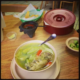 Delicious Caldo de Pollo today. I could have 5 more servings.