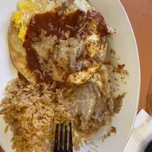 Huevos Rancheros extra spicy according to my special order. But everyone can order according to choice of spicy tolorance