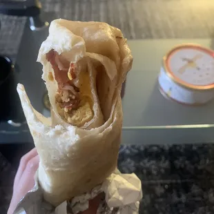 Mostly tortilla - got jipped on everything else - it was tasty but just not enough.