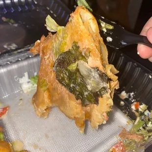 Chimichanga tortilla so hard it couldn't be cut with a knife!