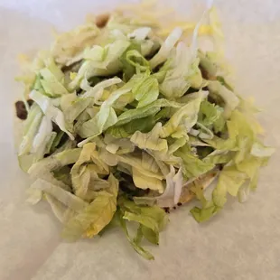 Taco with added lettuce