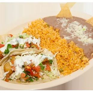 a plate of mexican food