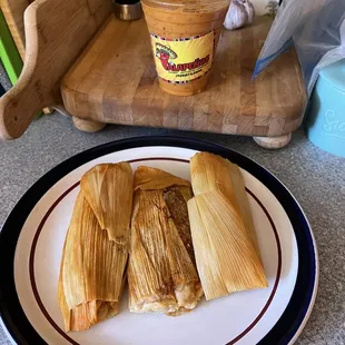 Tamales with sauce