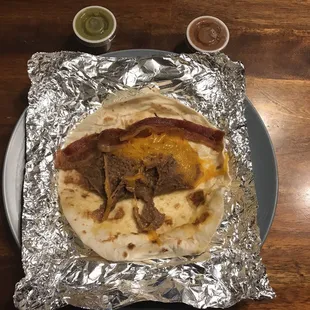Bacon, bean, and cheese