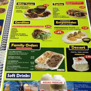 sushi and sashimi, menu