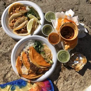 3 Quesabirrias with consome 3 street taco chicken