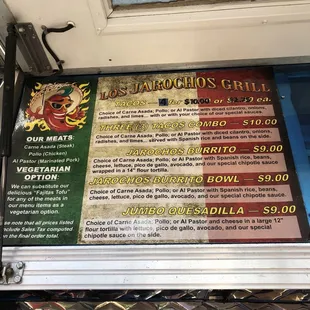 Menu. The taco combo comes with chips, beans, and a lime wedge