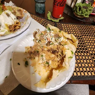 Is two horrible burritos and nachos