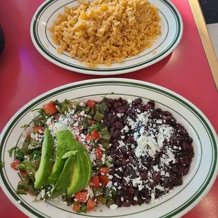 Nopales, black beans, red rice. Sept 2023.