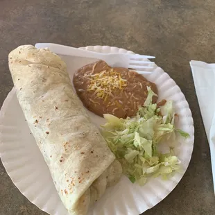 Machaca burrito &amp; beans
