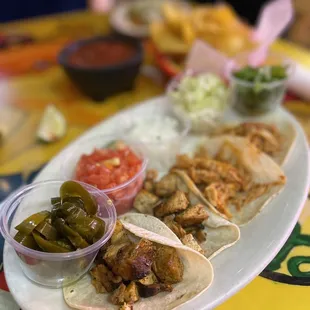 a plate of mexican food