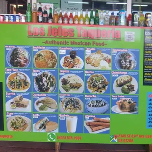 a menu for a mexican restaurant
