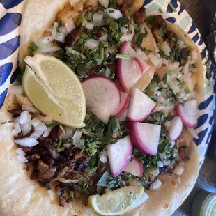 a plate of mexican food