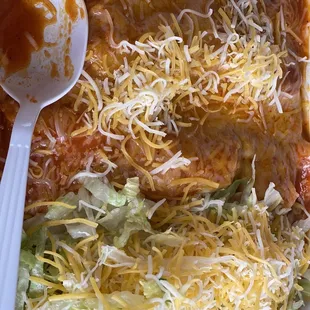Enchiladas. Sorry about the spoon, I already had dug in.