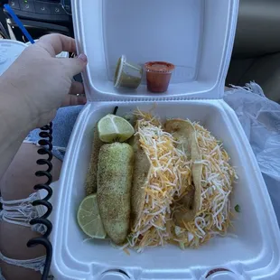 Chicken tacos and peppers