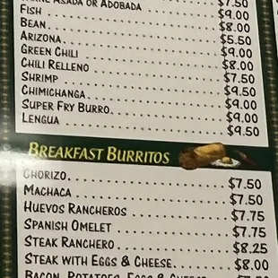 New Menu- Burritos and Breakfast Burritos