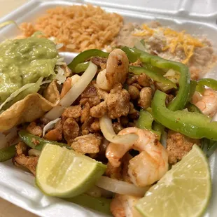 Chicken &amp; shrimp fajitas