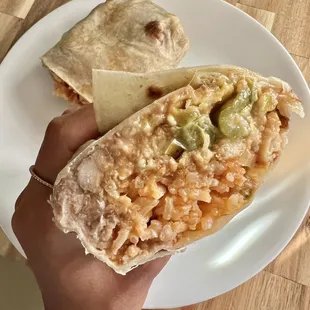 Inside the chile relleno burrito