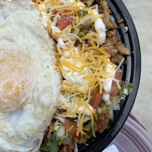 Sisig and Longanisa Rice Bowl (sisig side)
