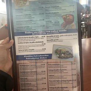 menu