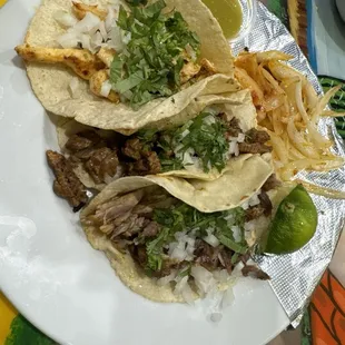 Grilled chicken, asada and pork