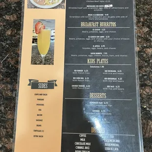 Breakfast menu - side 2