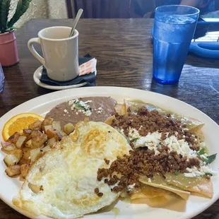 Chilaquiles with chorizo