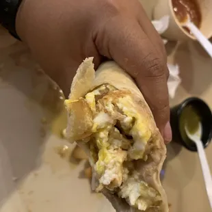 Potato n egg taco with beans