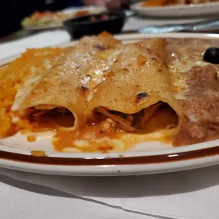 Inside of chicken enchilada