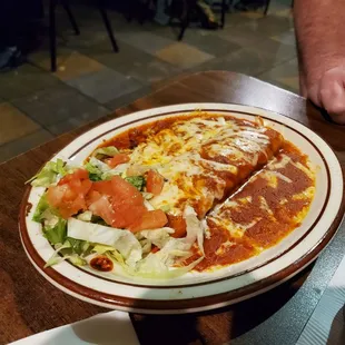 2 Cheese enchiladas (charged an extra $4.99 for a 3rd)