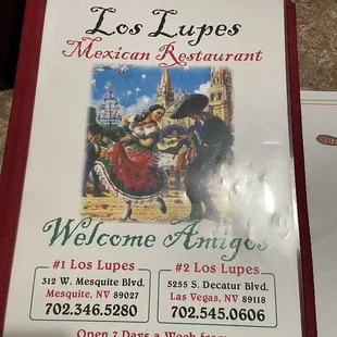 Menu front