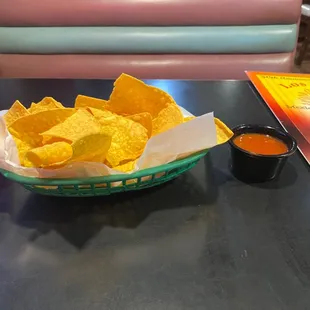 Complimentary chips and salsa