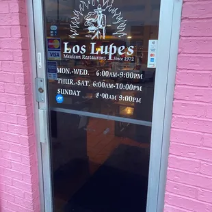 the front door of a restaurant