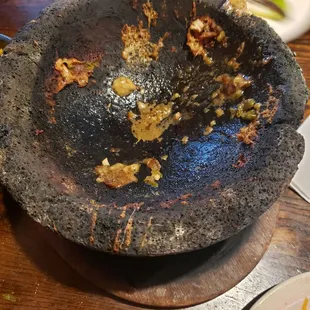 Molcajete was phenomenal tonight.   We order this every time we come and we&apos;re never disappointed.  This is all that&apos;s left...  nothing...