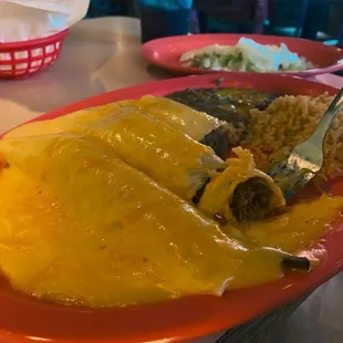 Enchilada Dinner - Additional brisket enchilada added
