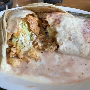 a burrito on a plate