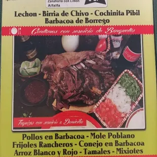 a menu for a mexican restaurant