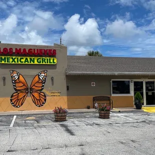 the front of the restaurant
